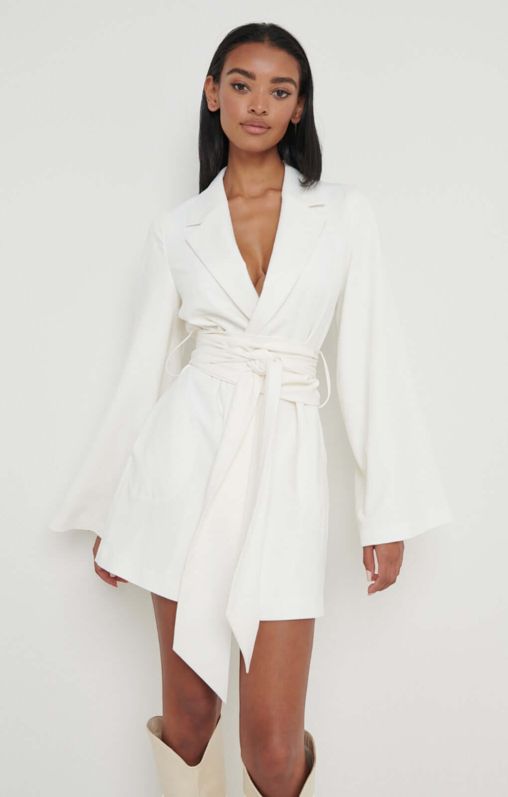 Pretty Lavish Anika Cream Blazer Dress