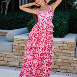 Anne Louise Boutique Pink Waterfall Maxi Dress