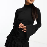 Annorlunda Open Back Ruffle Detail Mini Dress With Corsage