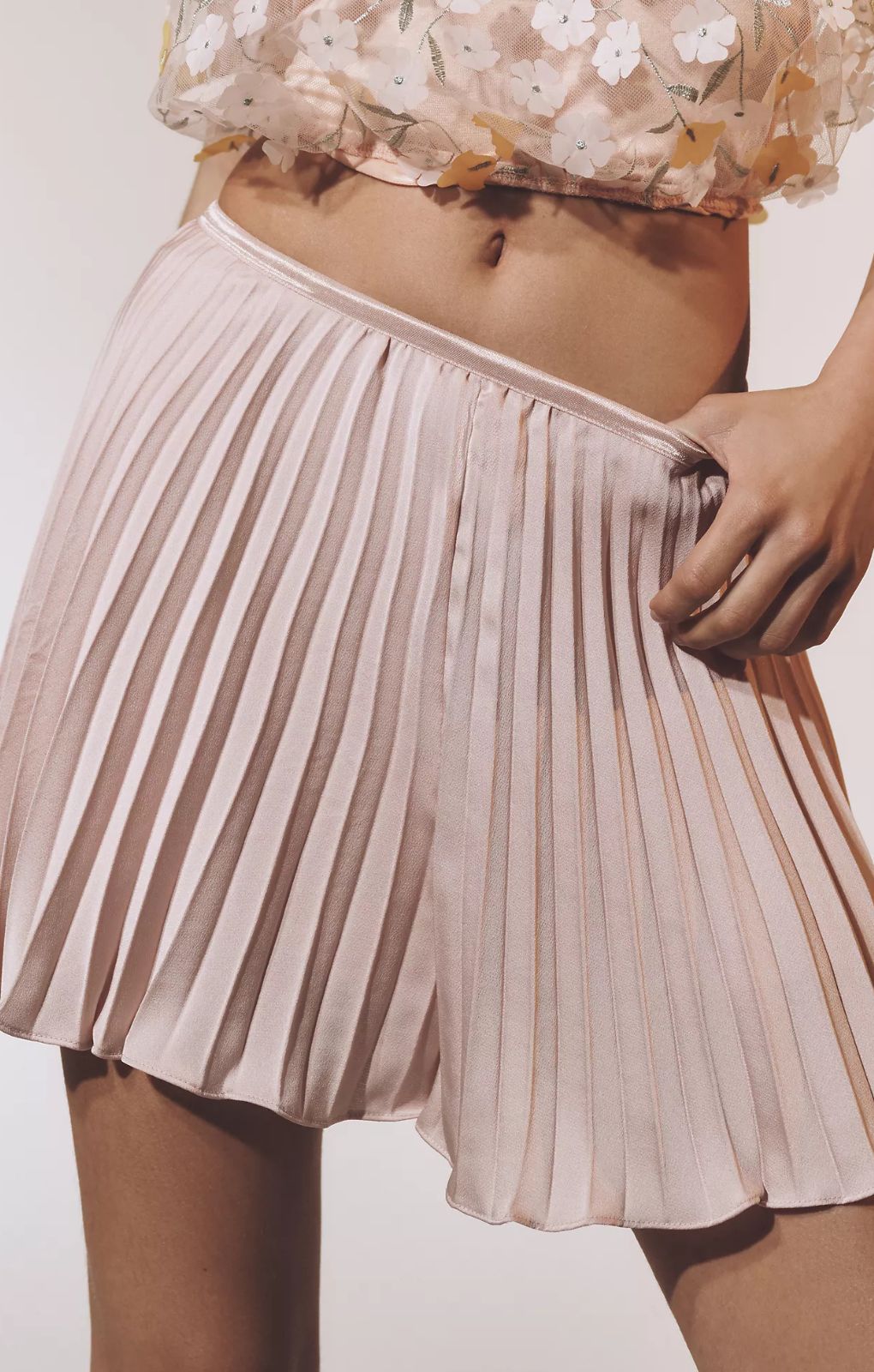 Anthropologie Silky Plissé Shorts – shorts by Anthropologie, available to rent from Hirestreet