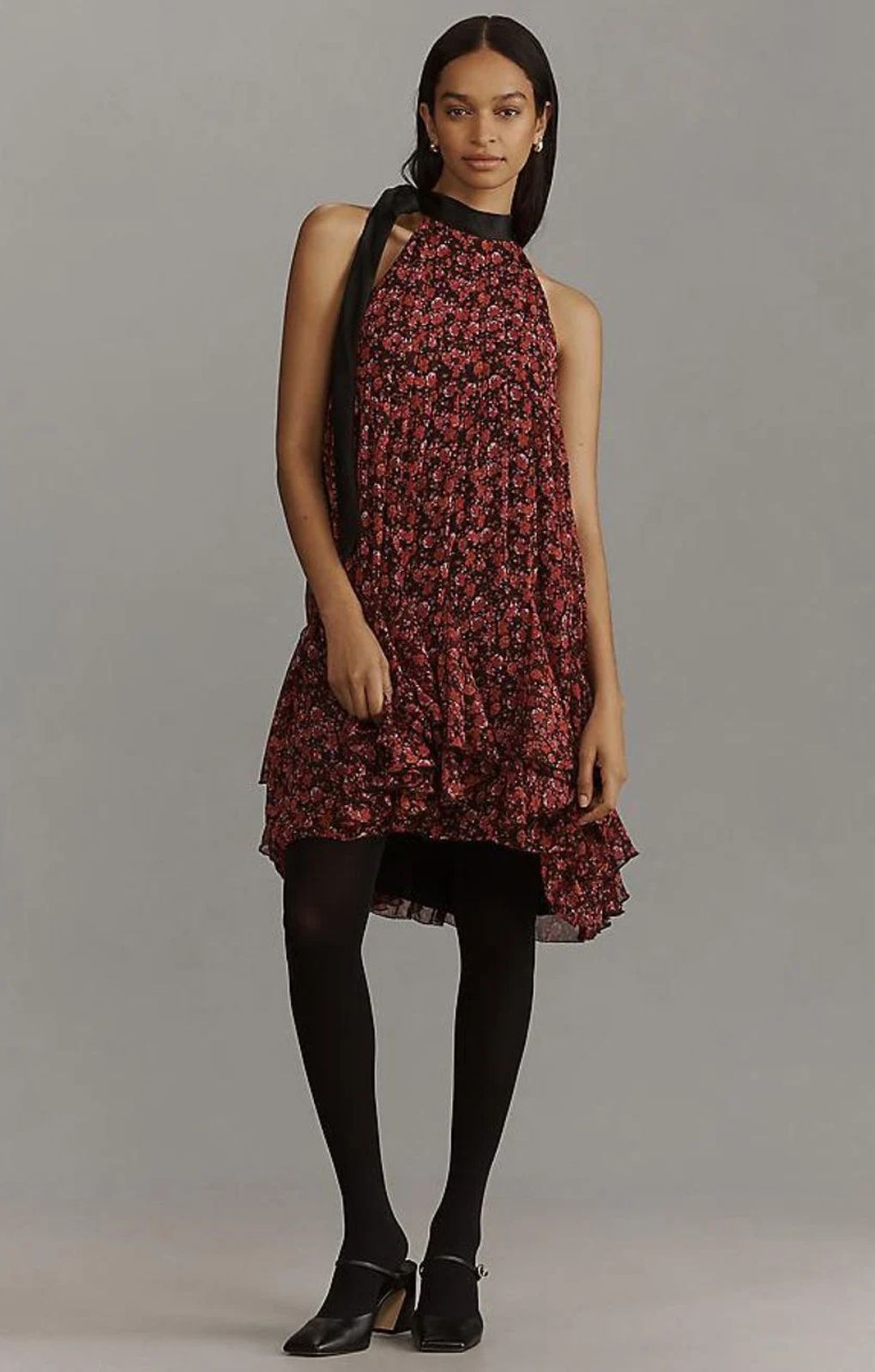Anthropologie Tie-Neck Halter Ruffled Mini Dress – dresses by Anthropologie, available to rent from Hirestreet