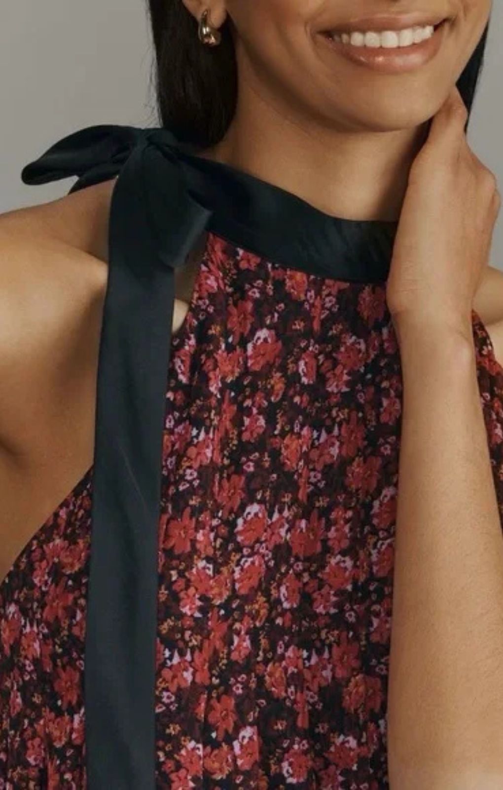 Anthropologie Tie-Neck Halter Ruffled Mini Dress – dresses by Anthropologie, available to rent from Hirestreet