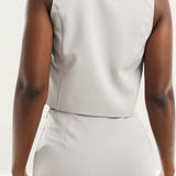 Asos Design Clean Waistcoat In Light Grey