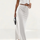 Asos Design Clean Waistcoat In Light Grey