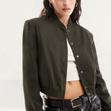 Asos Design Tailored Bomber Jacket With Strong Shoulder In Khaki