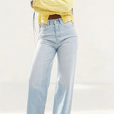 Asos Design Wide Leg Dad Jeans In Bleach