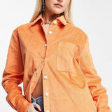 Asos Made In Kenya Jumbo Corduroy Shirt In Rust