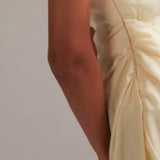 ASOS DESIGN Draped Overlay Crepe Maxi Dress in Soft Yellow