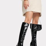 Asos Design Clara High-Heeled Knee Boots In Black Patent