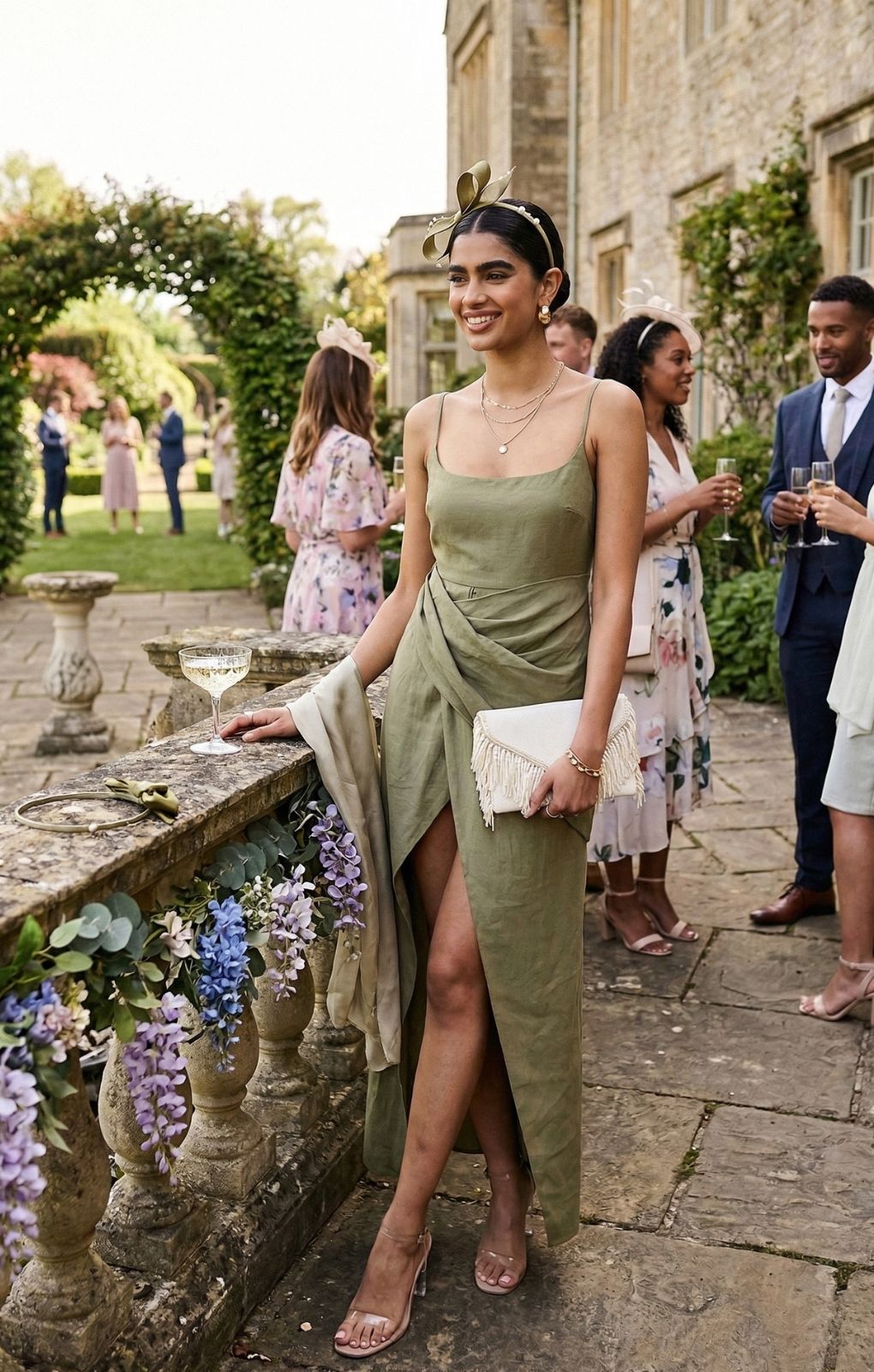 Rent Asos Design Washed Cami Midi Dress With Drape Skirt In Green