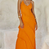 Runaway the Label Beloved Orange Ruffle Maxi Dress