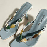 Glamorous Baby-Blue Gemstone Sandals