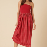 Nobody's Child Bandeau Woven Mix Dress