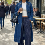 Barbour Denim Somerland Trench Jacket In Dark Wash