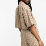 Barbour X Asos Summer Linen Crop Shirt In Tartan