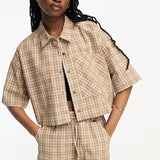 Barbour X Asos Summer Linen Crop Shirt In Tartan