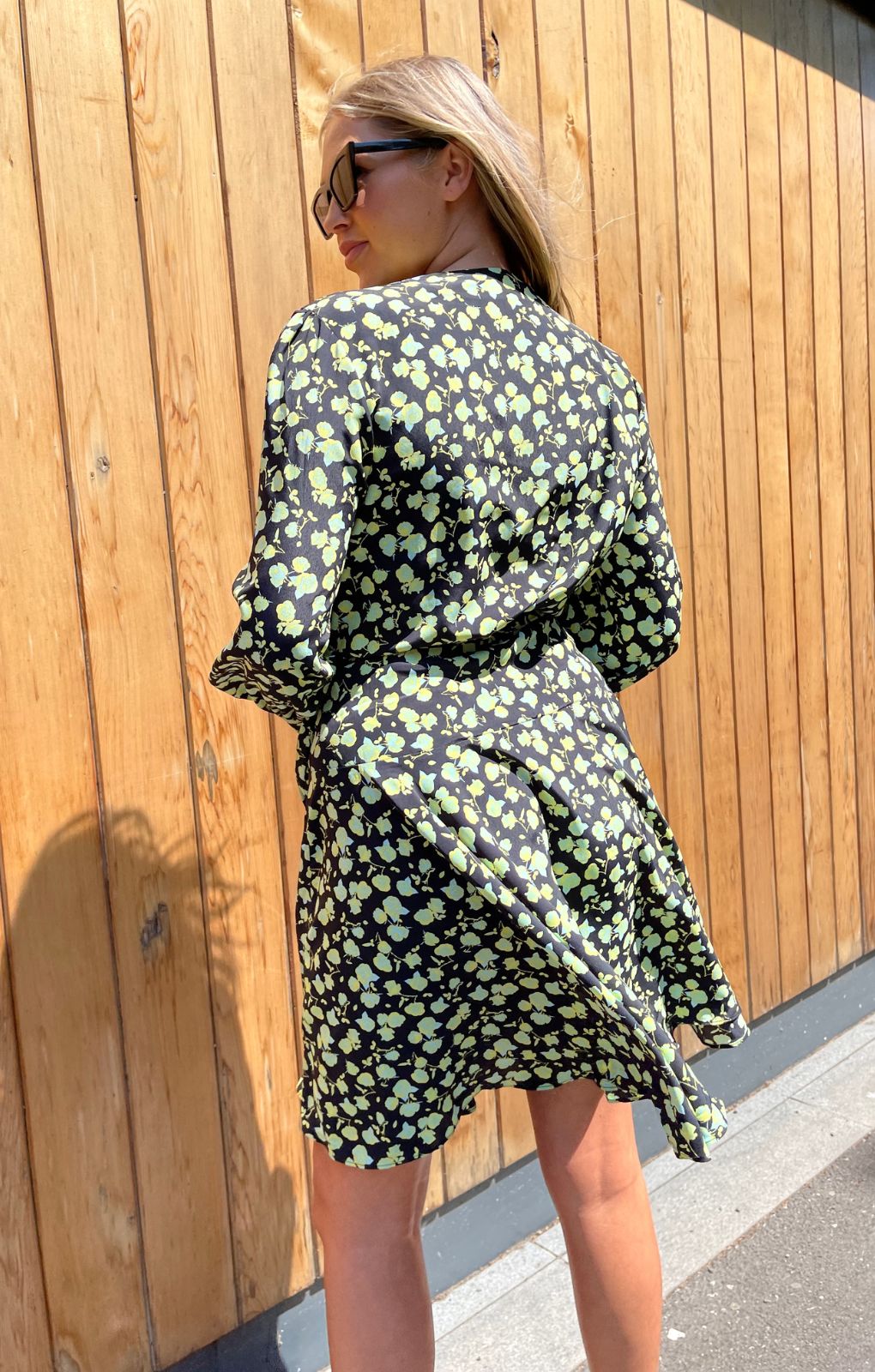 Glamorous Curve Floral Rose Wrap Mini Dress
