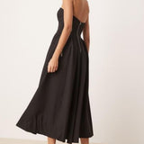 Bardot Bandeau Premium Maxi Dress in Black