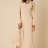 Nobody's Child Beige A-Line Knitted Dress