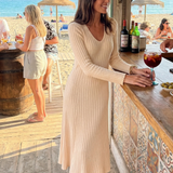 Nobody's Child Beige A-Line Knitted Dress