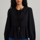 Nobody's Child Bernice Tie Front Blouse