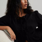 Nobody's Child Bernice Tie Front Blouse
