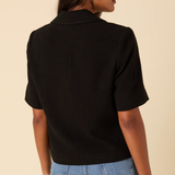 Nobody's Child Black Button Down Short Sleeve Blazer