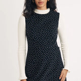 Nobody's Child Black Cord Polka Dot Birch Mini Pinafore Dress