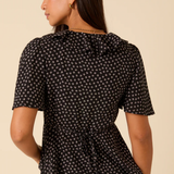 Nobody's Child Black Ditsy Floral V-Neck Blouse