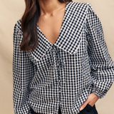 Nobody's Child Black Gingham Birdie Blouse