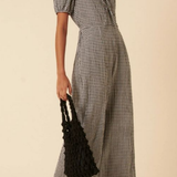Nobody's Child Black Gingham Tie Front Jumpsuit