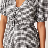 Nobody's Child Black Gingham Tie Front Jumpsuit