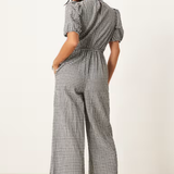 Nobody's Child Black Gingham Tie Front Jumpsuit