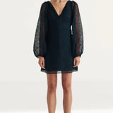 Nobody's Child Black Leopard Print Ballon Sleeve Zendaya Mini Dress