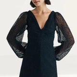 Nobody's Child Black Leopard Print Ballon Sleeve Zendaya Mini Dress
