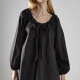 Glamorous Black Long-Sleeve Tie Detail Mini Dress