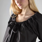 Glamorous Black Long-Sleeve Tie Detail Mini Dress