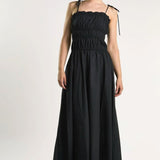 Glamorous Black Pleated Strappy Dress