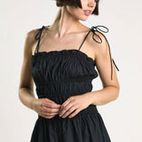Glamorous Black Pleated Strappy Dress