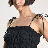 Glamorous Black Pleated Strappy Dress
