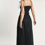 Glamorous Black Pleated Strappy Dress