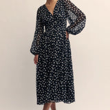 Nobody's Child Black Polka Dot Anya Midi Dress