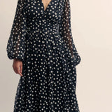 Nobody's Child Black Polka Dot Anya Midi Dress