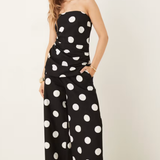 Nobody's Child Black Polka Dot Wide Leg Trousers
