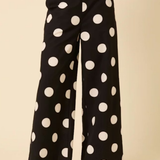 Nobody's Child Black Polka Dot Wide Leg Trousers
