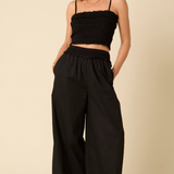 Nobody's Child Black Ruffle Wide Leg Trousers