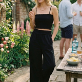 Nobody's Child Black Ruffle Wide Leg Trousers