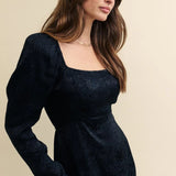 Nobody's Child Black Satin Jacquard Abby Midi Dress