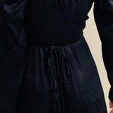 Nobody's Child Black Satin Jacquard Abby Midi Dress
