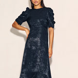 Nobody's Child Black Satin Jacquard Moira Midaxi Dress